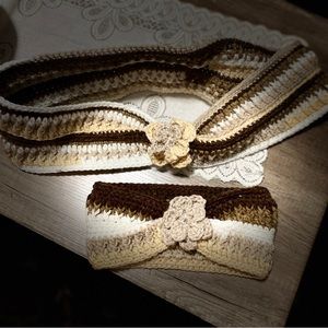 Girls head warmer / ear warmer and infinity scarf set